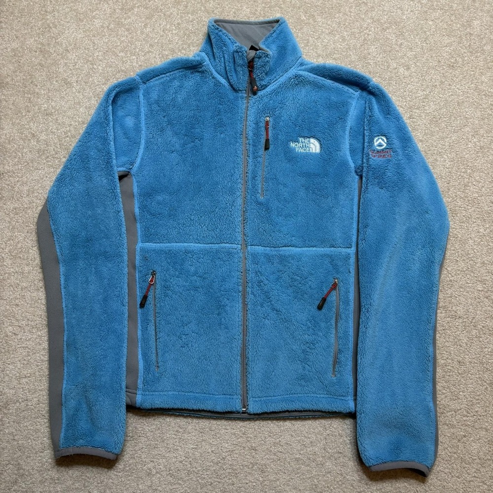 The North Face Summit Series Fleece Jacket Womens Large Blue Polartec Full Zip